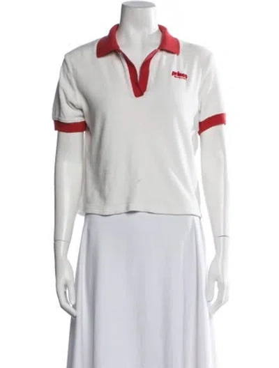 Pre-owned Sporty And Rich V-neck Short Sleeve Polo In White
