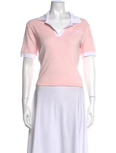 Pre-owned Sporty And Rich V-neck Short Sleeve Polo In White