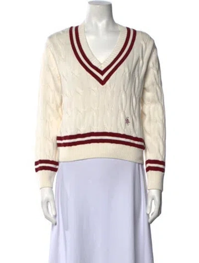 Pre-owned Sporty And Rich V-neck Sweater In Neutrals