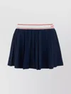 Sporty And Rich Waistband Contrast Pleated Design Skirt In Blue