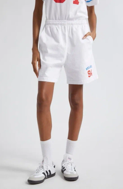 Sporty And Rich Wellness 94 Cotton Gym Shorts In Weiss