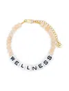 Sporty And Rich Sporty & Rich Wellness Slogan Beaded Bracelet In Pink