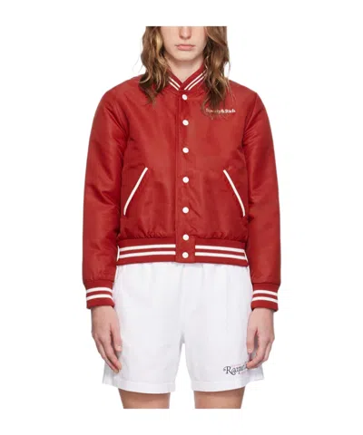 Sporty And Rich Wellness Club Baseball Coat In Brown