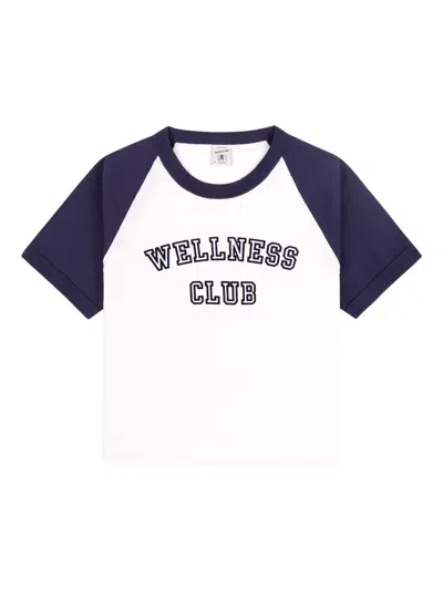 Sporty And Rich Wellness Club Baseball-sleeve Top In Blue