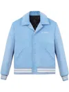Sporty And Rich Embroidered-logo Bomber Jacket In Baby Blue