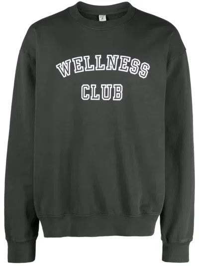 Sporty And Rich Wellness Club Cotton Sweatshirt In Grey