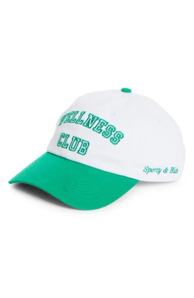 Sporty And Rich Sporty & Rich Wellness Club Embroidered Baseball Cap In Green