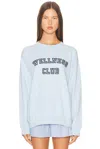 Sporty And Rich Wellness Club Flocked Crewneck Sweatshirt In Blue