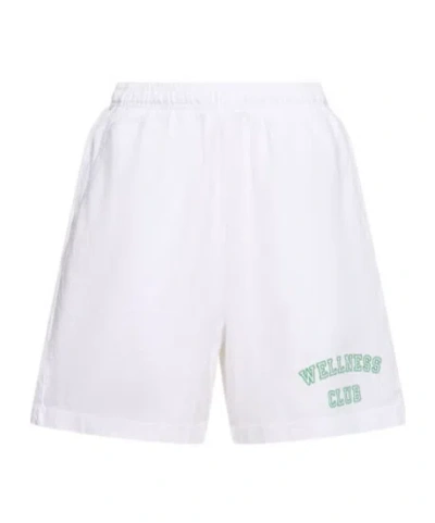 Sporty And Rich Wellness Club Flocked Gym Shorts In Metallic