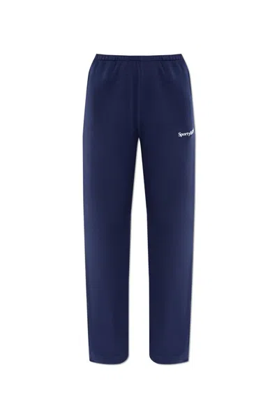 Sporty And Rich Sporty & Rich Wellness Club Straight Leg Track Pants In Navy