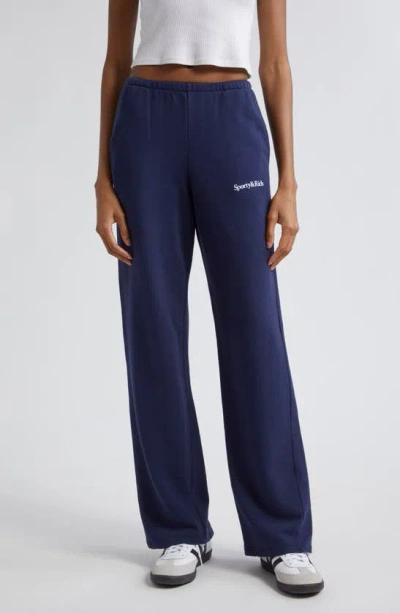 Sporty And Rich Wellness Club Stretch Organic Cotton Sweatpants In Navy