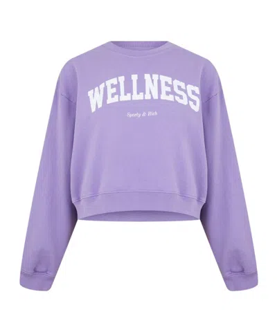 Sporty And Rich Wellness Cropped Crewneck Sweatshirt In Purple