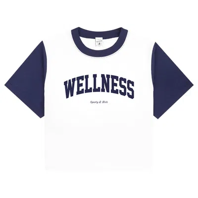 Pre-owned Sporty And Rich Sporty & Rich Wellness Ivy Color Block Cropped Tee 'white'