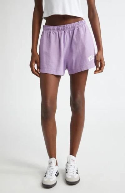 Sporty And Rich Sporty & Rich Wellness Ivy Cotton Disco Shorts In Violet