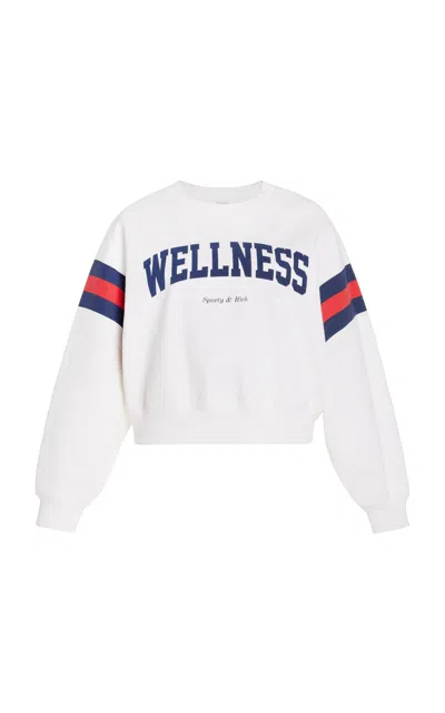 Sporty And Rich Sporty & Rich Wellness Ivy Rugby Stripe Cotton Graphic Sweatshirt In Multi