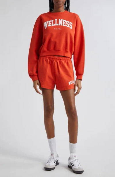 Sporty And Rich Wellness Ivy Crop Sweatshirt In Red Clay