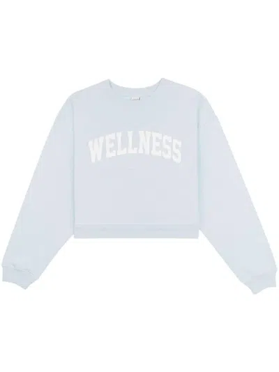 Sporty And Rich Wellness Ivy Cropped Sweatshirt In Blue