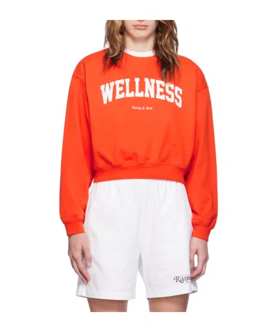 Sporty And Rich Orange 'wellness' Ivy Sweatshirt In Red Clay