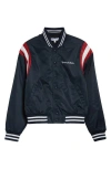 Sporty And Rich Sporty & Rich Wellness Ivy Varsity Jacket In Navy