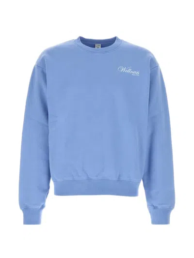 Sporty And Rich Wellness Logo-print Sweater In Blue