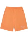 Sporty And Rich Wellness Slogan-print Cotton-jersey Shorts In Orange