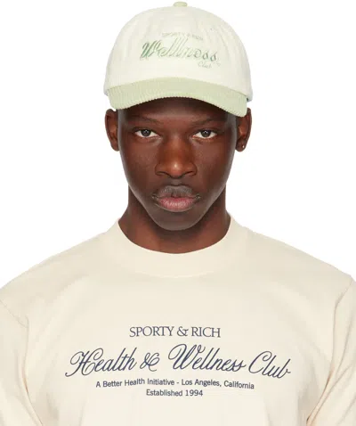 Sporty And Rich White & Green Draft Cap