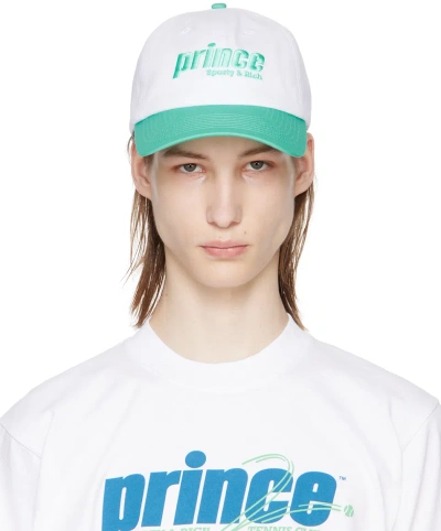 Sporty And Rich White & Green Prince Sporty Cap