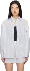 Sporty And Rich Sporty & Rich Src Oversized Shirt In 3946 Forest Striped