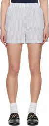 Sporty And Rich Sporty & Rich Src Poplin Striped Shorts In 3946 Forest Striped