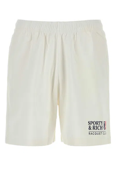 Sporty And Rich Sporty & Rich White Cotton Bermuda Shorts