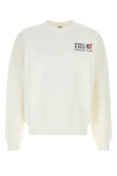 Sporty And Rich Sporty & Rich White Cotton Sweatshirt In Neutral