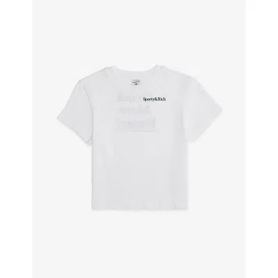 Sporty And Rich Kids' Drink More Water Cotton-jersey T-shirt 2-14 In White