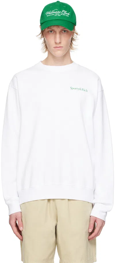 SPORTY AND RICH WHITE 'DRINK MORE WATER' SWEATSHIRT