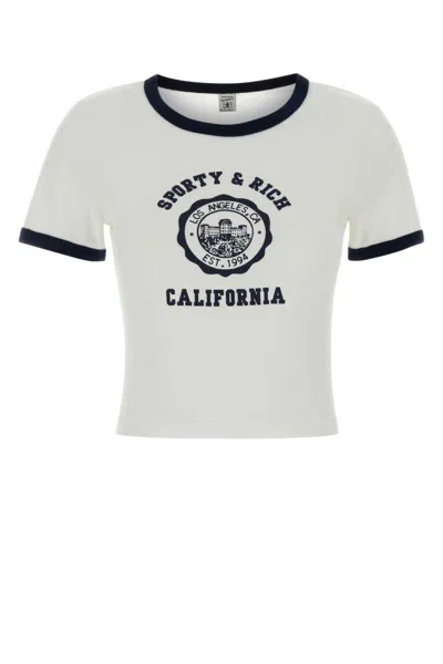 Sporty And Rich White Graphic Crew Neck T-shirt