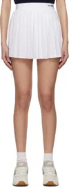 Sporty And Rich Anae Embroidered Pleated Cotton-poplin Mini Skirt In 48 White