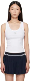 Sporty And Rich White 'srhwc' Baby Rib Tank Top