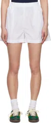 Sporty And Rich White Vendome Poplin Shorts In 48 White