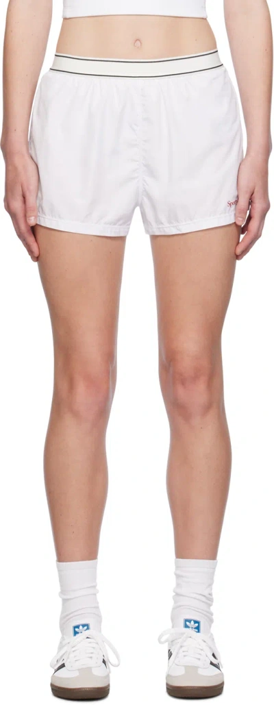 Sporty And Rich White Zip Pocket Shorts