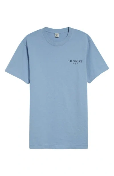 Sporty And Rich Sporty & Rich Wimbledon Cotton Graphic T-shirt In Washed Hydrangea