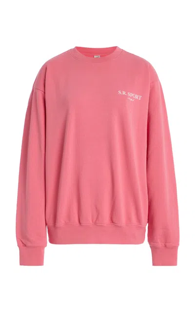 Sporty And Rich Wimbledon Cotton Sweatshirt In Pink