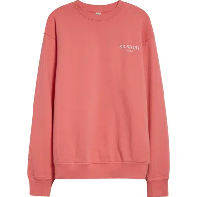 Sporty And Rich Sporty & Rich Wimbledon Crewneck Graphic Sweatshirt In Desert Rose