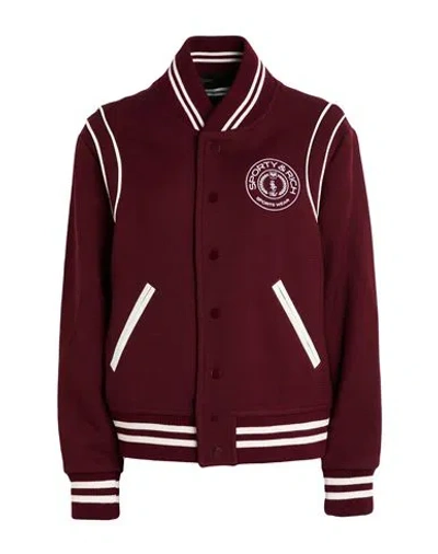 Sporty And Rich Sporty & Rich Woman Jacket Burgundy Size L Virgin Wool, Polyamide, Acrylic, Lambskin