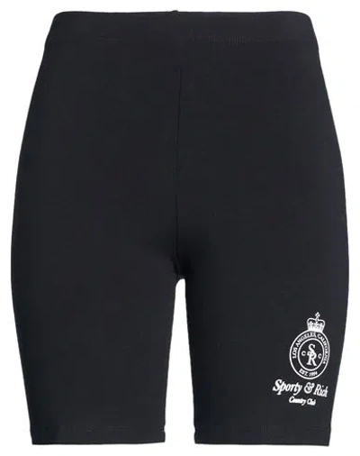 Sporty And Rich Sporty & Rich Woman Shorts & Bermuda Shorts Black Size M Cotton, Elastane