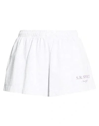 Sporty And Rich Sporty & Rich Woman Shorts & Bermuda Shorts Light Grey Size M Cotton, Polyester In White