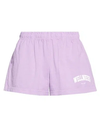 Sporty And Rich Sporty & Rich Woman Shorts & Bermuda Shorts Lilac Size M Cotton In Purple