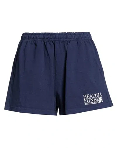 Sporty And Rich Sporty & Rich Woman Shorts & Bermuda Shorts Navy Size L Cotton In Blue
