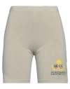 Sporty And Rich Sporty & Rich Woman Shorts & Bermuda Shorts Sage Green Size L Cotton, Elastane In Sage Green