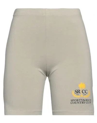 Sporty And Rich Sporty & Rich Woman Shorts & Bermuda Shorts Sage Green Size L Cotton, Elastane