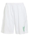 Sporty And Rich Beverly Hills Brand-printed High-rise Cotton Shorts In White