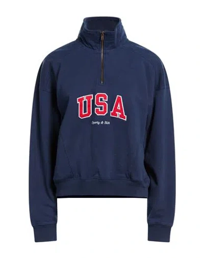 Sporty And Rich Sporty & Rich Woman Sweatshirt Navy Size M Cotton In Blue